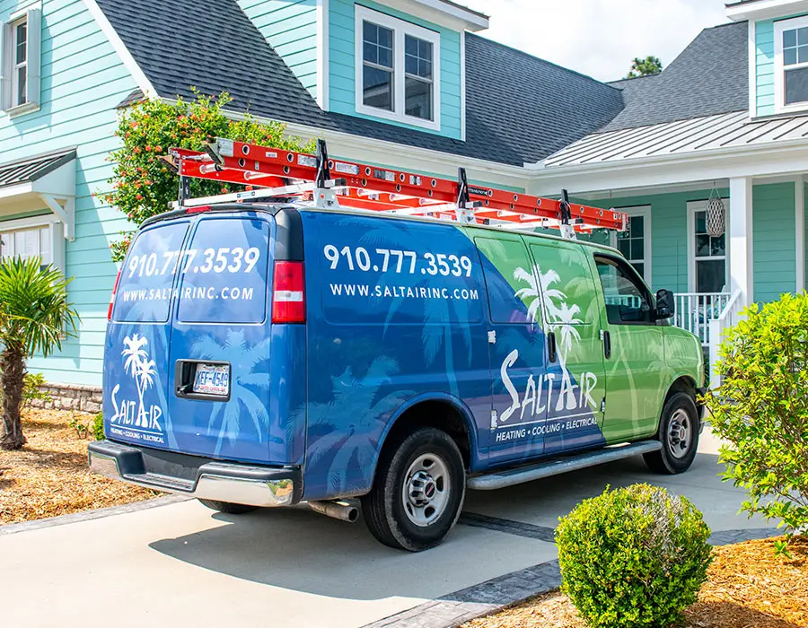 Salt Air service van at a client's home