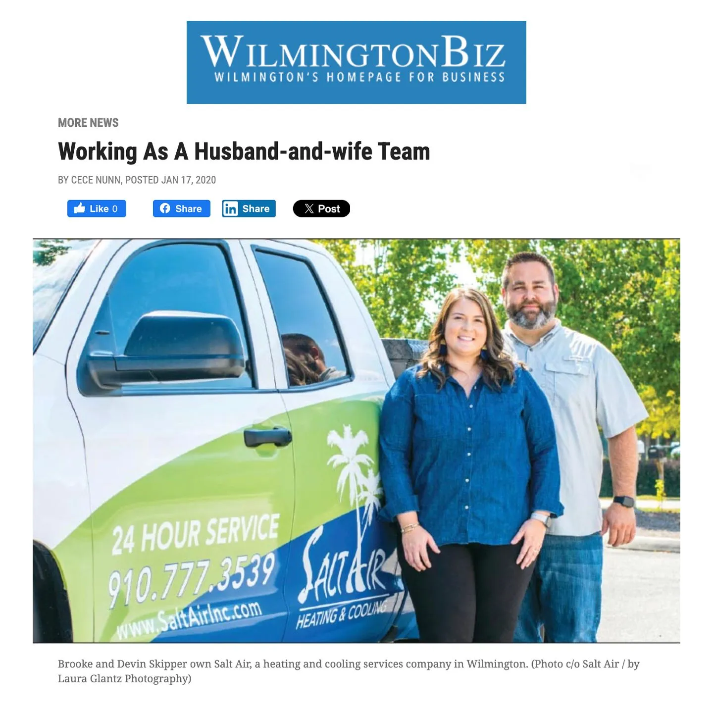 Salt Air news feature in WilmingtonBiz